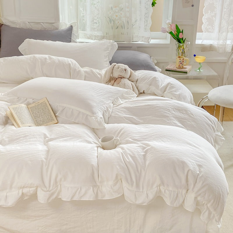 Soft Crumpled Ruffle Bedding Set — Detail