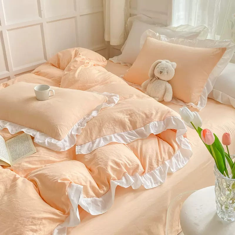 Soft Crumpled Ruffle Bedding Set — Lifestyle 6