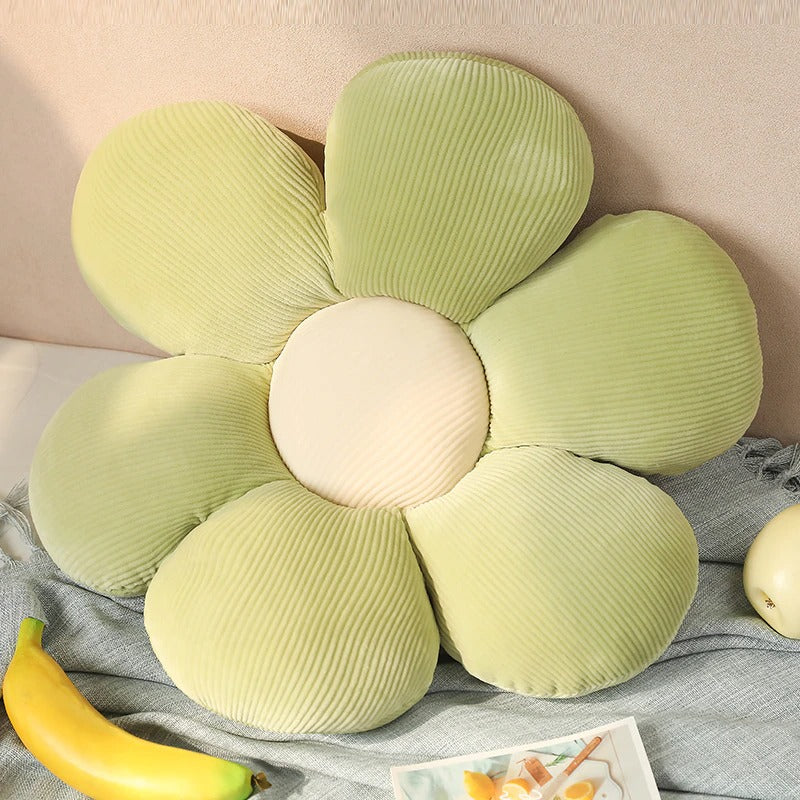 Pastel Flower Throw Pillow — Soft Sculptural Cushion for Sofa Styling — Lifestyle 8