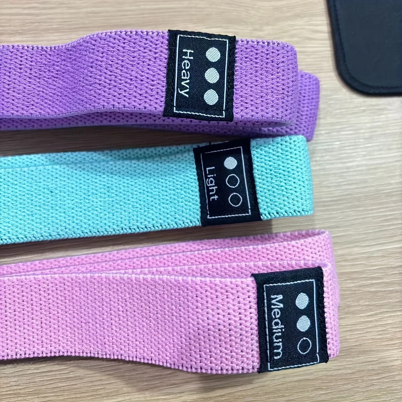 Squad Resistance Loop Band Set of 3 — Long Polyester Cotton Bands for Glutes, Yoga & Pull-Ups