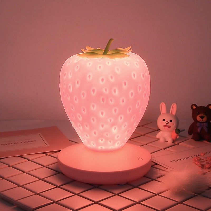 Strawberry Night Light — Warm LED Mood Lighting for Bedside — Lifestyle 4
