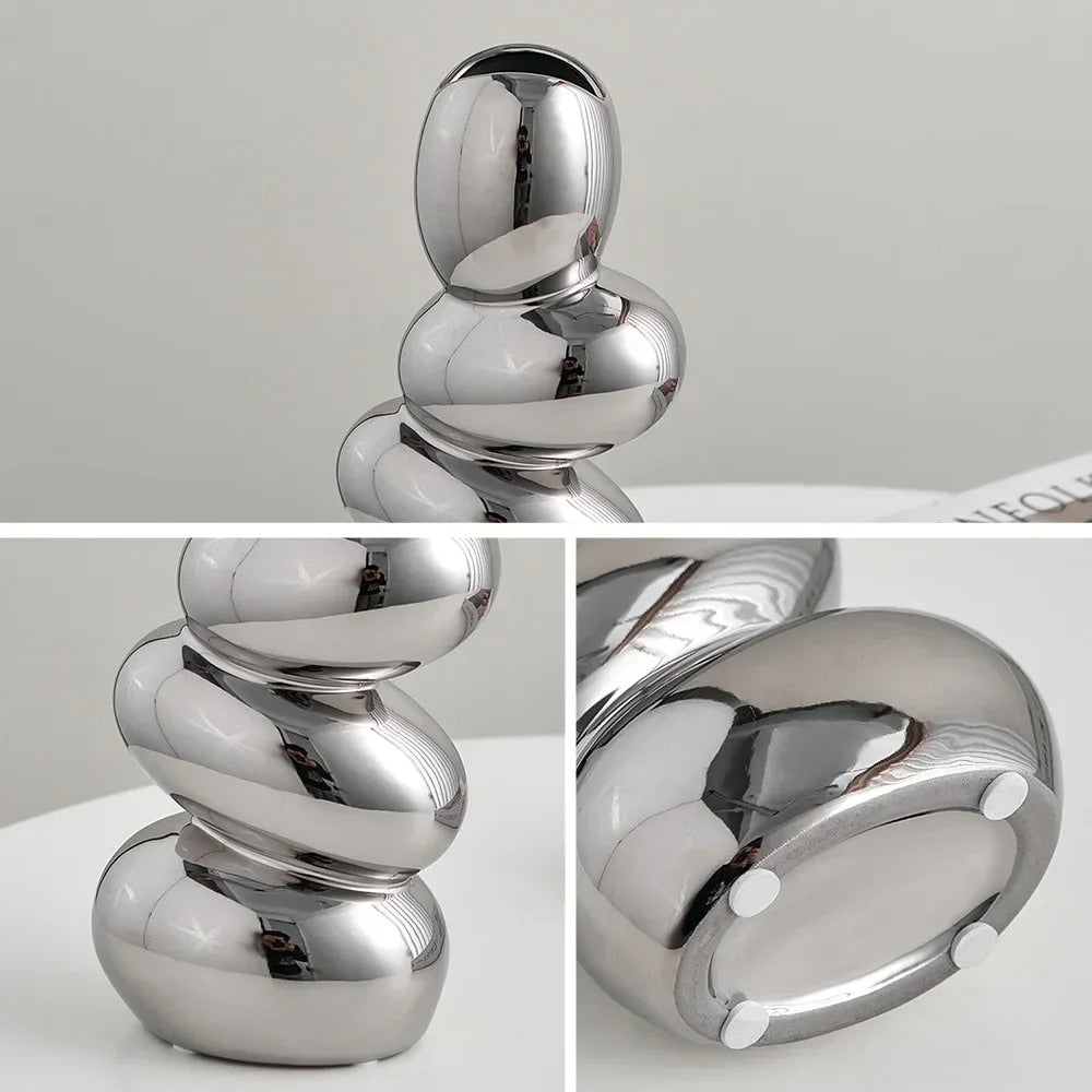 Staked Stones Modern Ceramic Vase — Decorative Vase for Considered Styling — Lifestyle 4