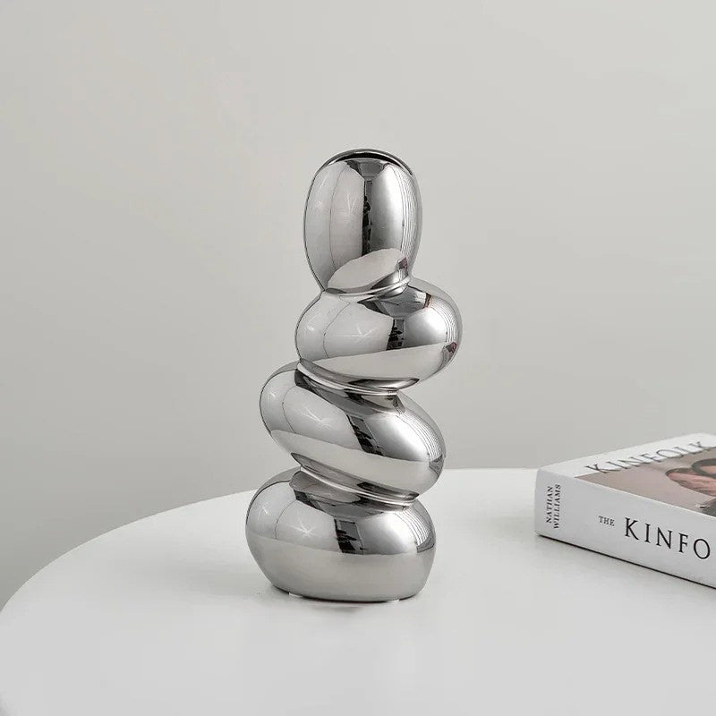 Staked Stones Modern Ceramic Vase — Decorative Vase for Considered Styling — Lifestyle 5