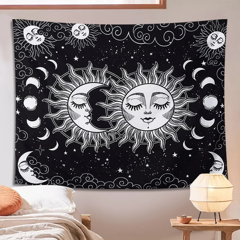 Sun and Moon Night Clouds Tapestry — Considered Home Styling