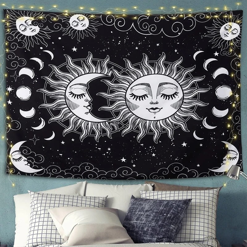 Sun and Moon Night Clouds Tapestry — Considered Home Styling