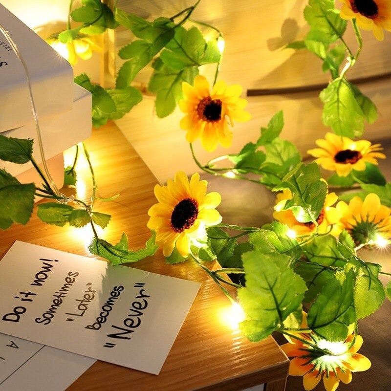 Sunflower Fairy String Lights — Warm LED Mood Lighting for Bedside — Detail