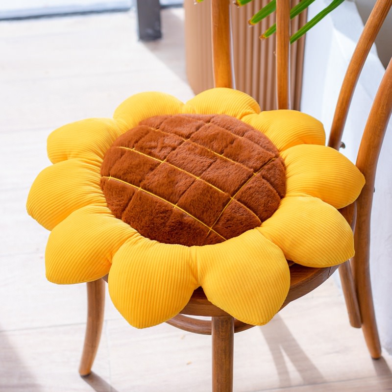 Sunflower Plush Cushion — Petal-Shaped Pillow for Bed and Sofa Styling — Lifestyle 1