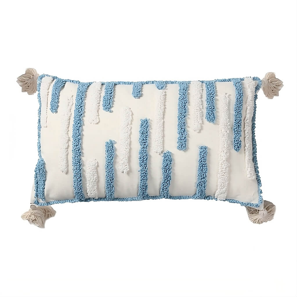 Textured Tufted Stripe Throw Pillow Cover — Soft Textured Pillow for Bedroom Layering — Lifestyle 4