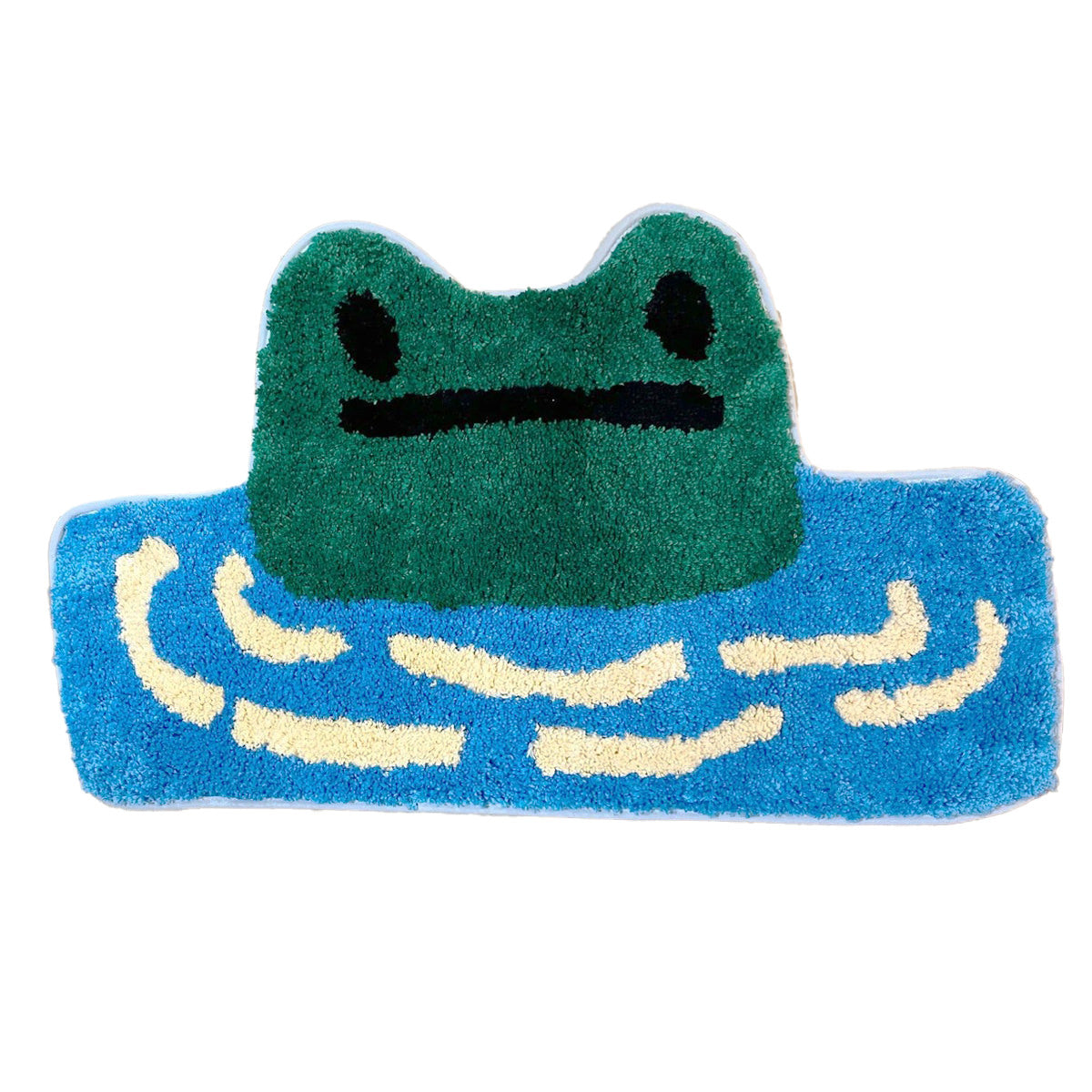 Frog in a Pond Tufted Rug — Soft Accent Rug for Bedroom Layering — Front view