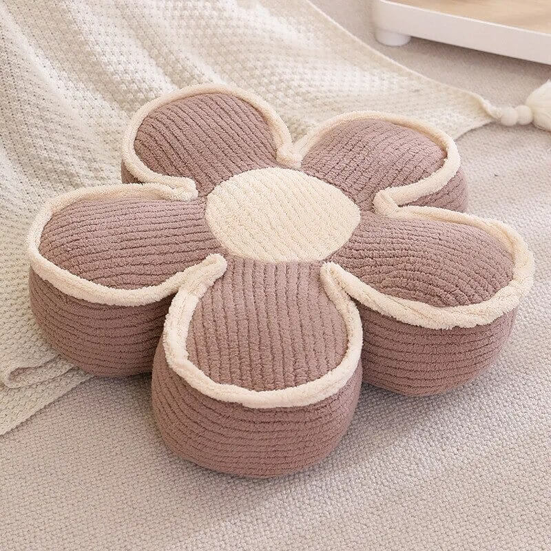 Pastel Daisy Throw Pillow — Plush Petal Cushion for Lounges — Lifestyle 4