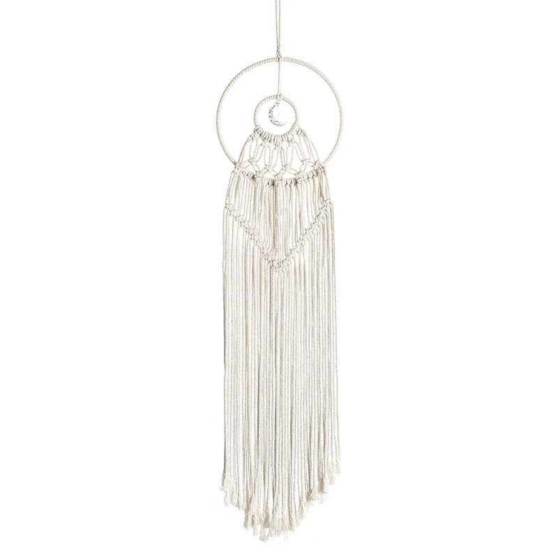 Tiny Moon Macrame Dreamcatcher — Considered Home Styling — Front view