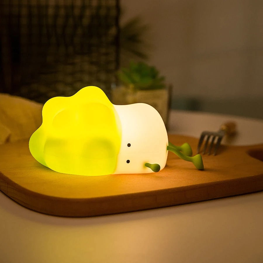 Tired Broccoli Night Light — Warm LED Mood Lighting for Bedside — Front view
