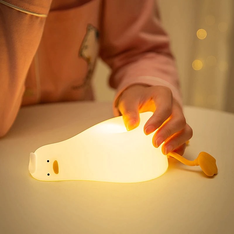 Tired Duck Night Light — Warm LED Mood Lighting for Bedside — Lifestyle 1