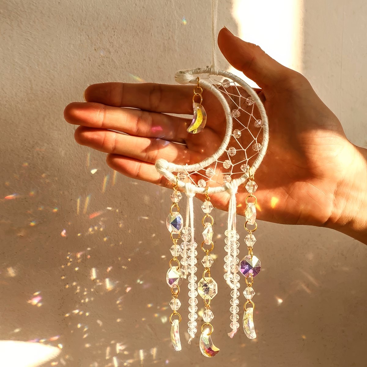 Crescent Moon Beaded Suncatcher — Considered Home Styling — Lifestyle 2