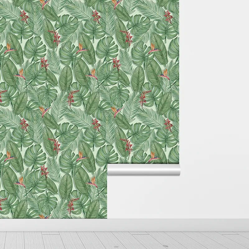 Tropical Leaves Pattern Removable Wallpaper — Considered Home Styling — Detail