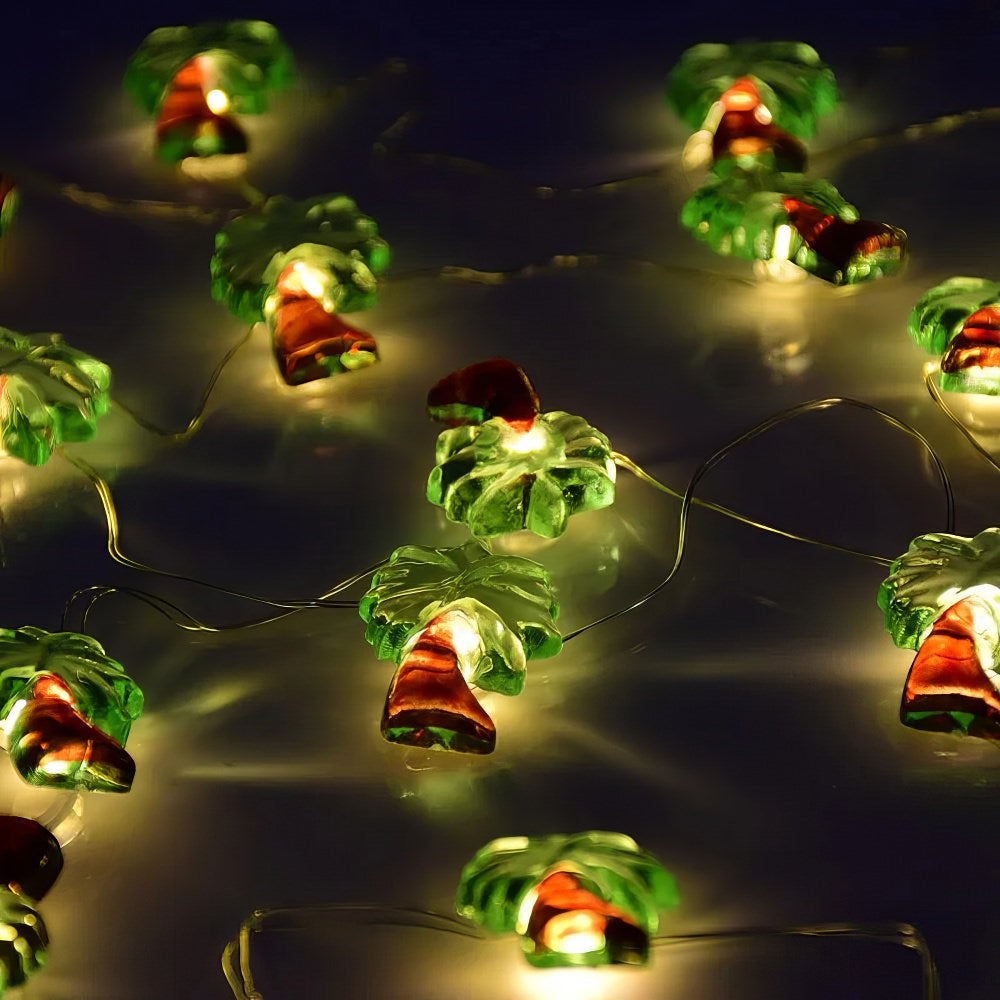 Tropical Palm Tree Fairy String Lights — Warm LED Mood Lighting for Bedside — Detail