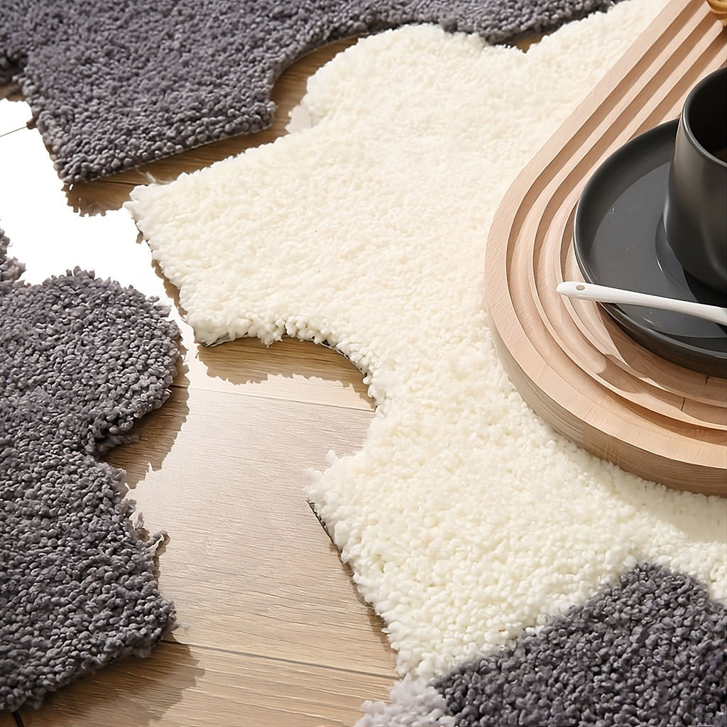 Tufted Puzzle Assembly Rug — Soft Accent Rug for Bedroom Layering — Lifestyle 2