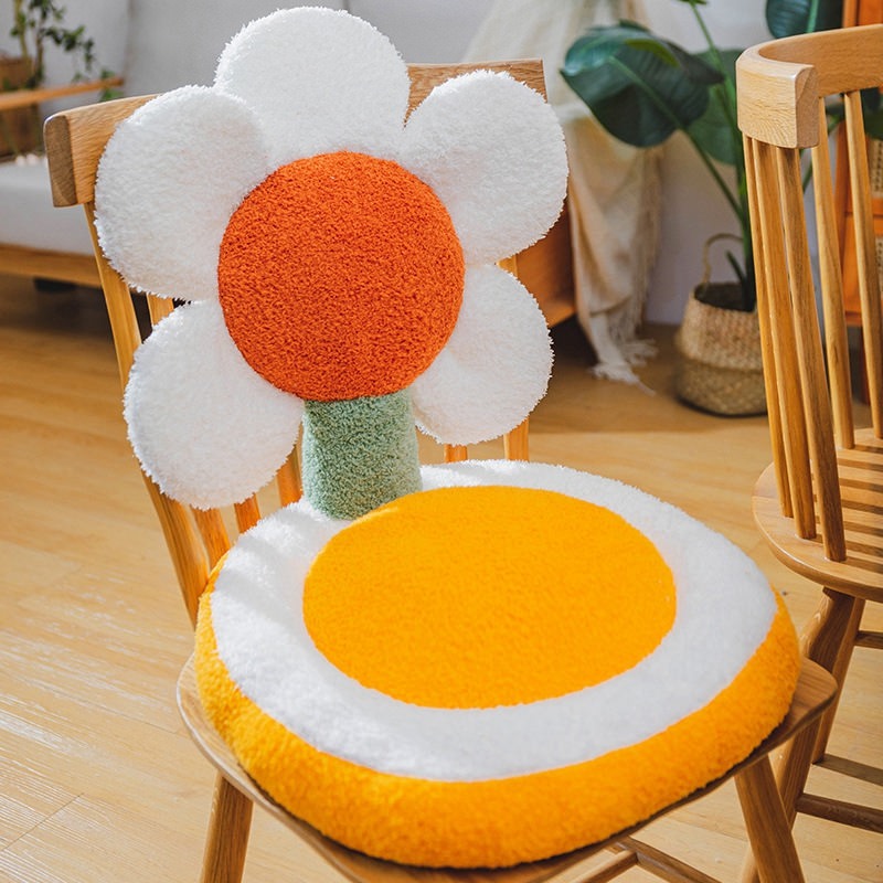 Terry Flower Seat Cushion — Tufted Floral Pad for Dining and Accent Chairs — Lifestyle 8