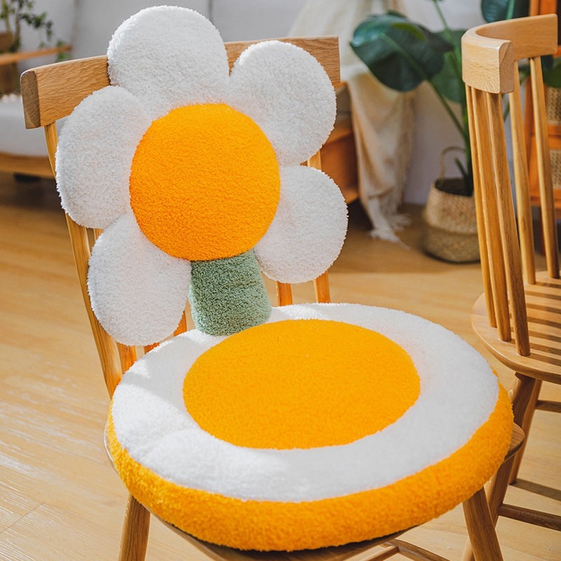 Terry Flower Seat Cushion — Tufted Floral Pad for Dining and Accent Chairs — Lifestyle 7