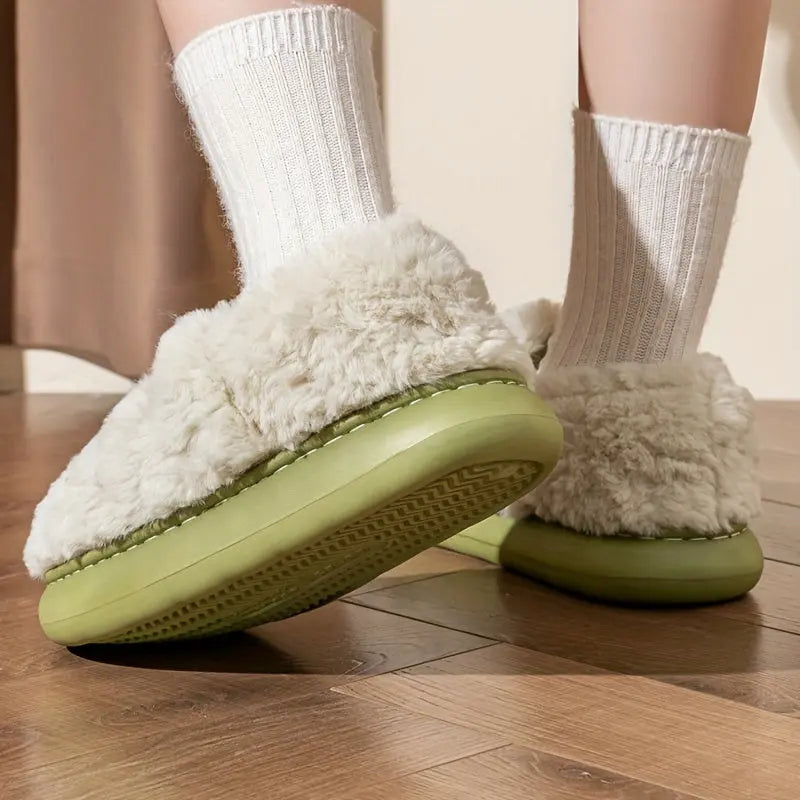 Microwavable Comfort Slippers for Cozy Home Relaxation in White, Pink, and Green - Sizes US 5-9 — Detail