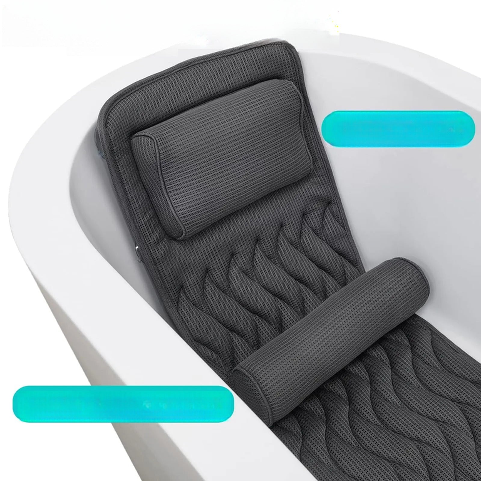 Luxurious Bath Pillow for Relaxation - Available in Dark Gray and White, 127x43x10cm Dimensions