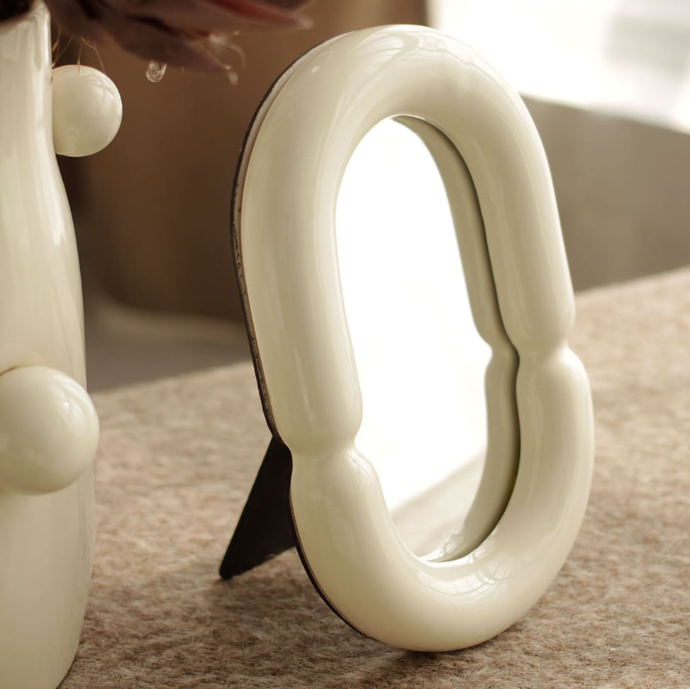 Vanilla Girl Ceramic Makeup Mirror — Considered Home Styling — Lifestyle 7