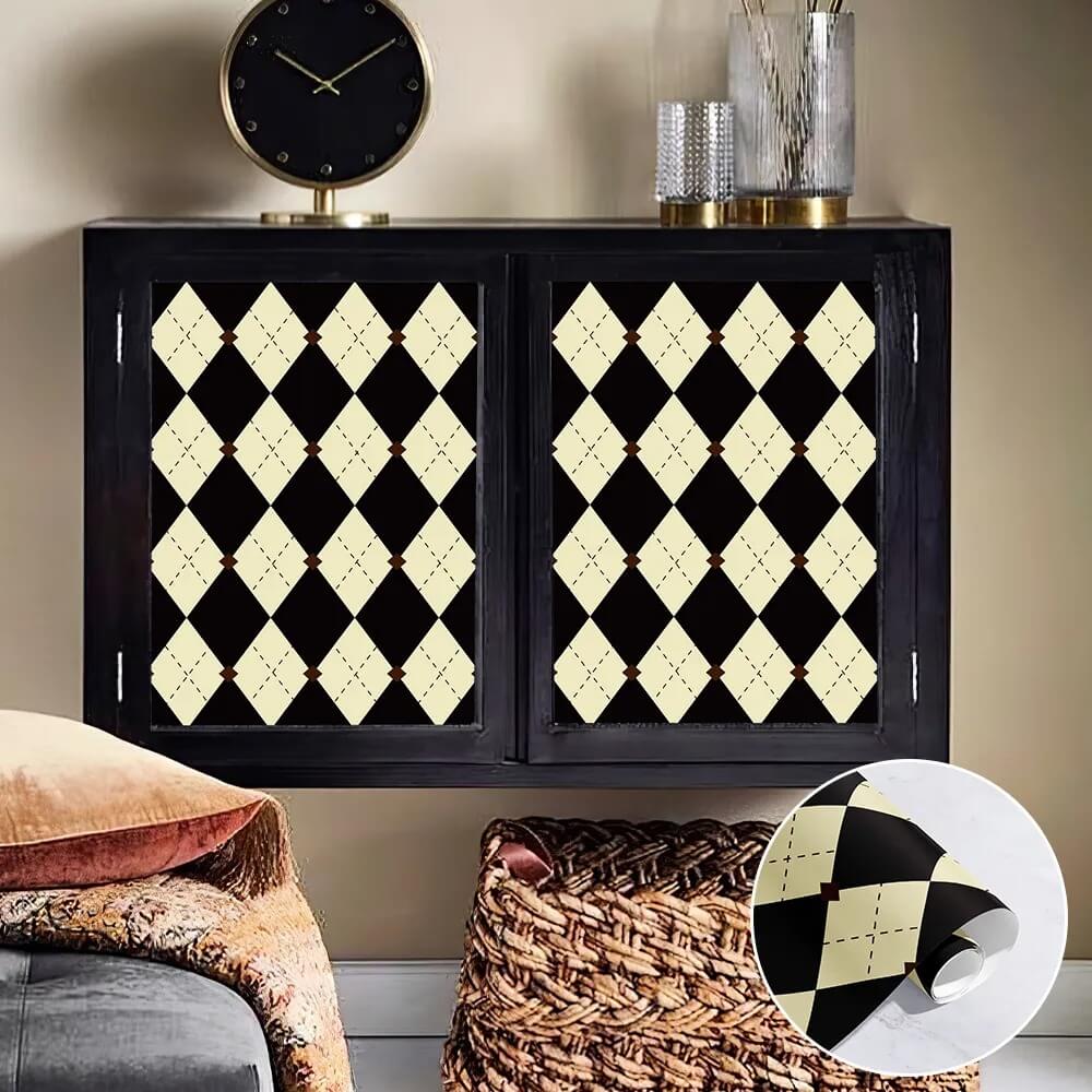 Vintage Argyle Pattern Removable Wallpaper — Considered Home Styling — Lifestyle 3