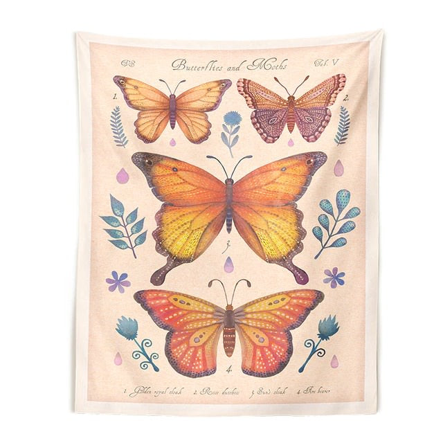 Vintage Butterflies Art Tapestry — Considered Home Styling — Detail