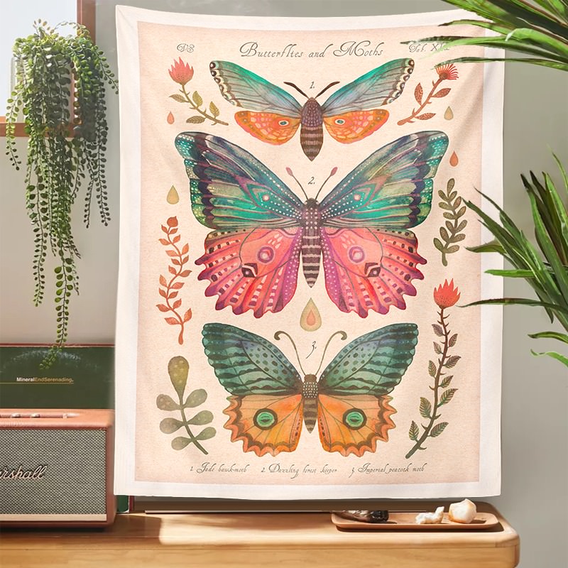 Vintage Butterflies Art Tapestry — Considered Home Styling — Lifestyle 6