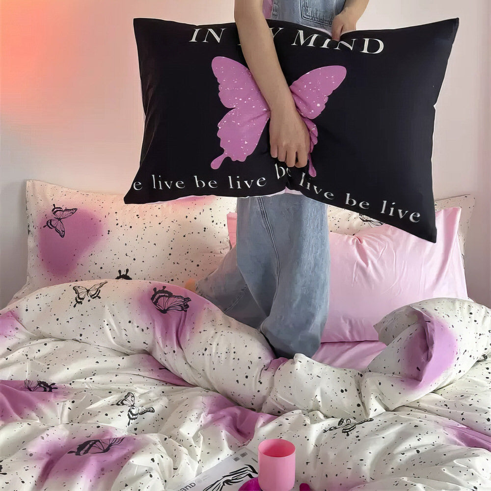 Vintage Butterfly Bedding Set — Cotton Duvet Cover for Bedroom Styling — Lifestyle 3