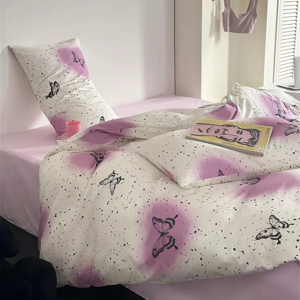 Vintage Butterflies Bedding Set — Soft-Touch Cotton Duvet & Pillowcases — Lifestyle 4