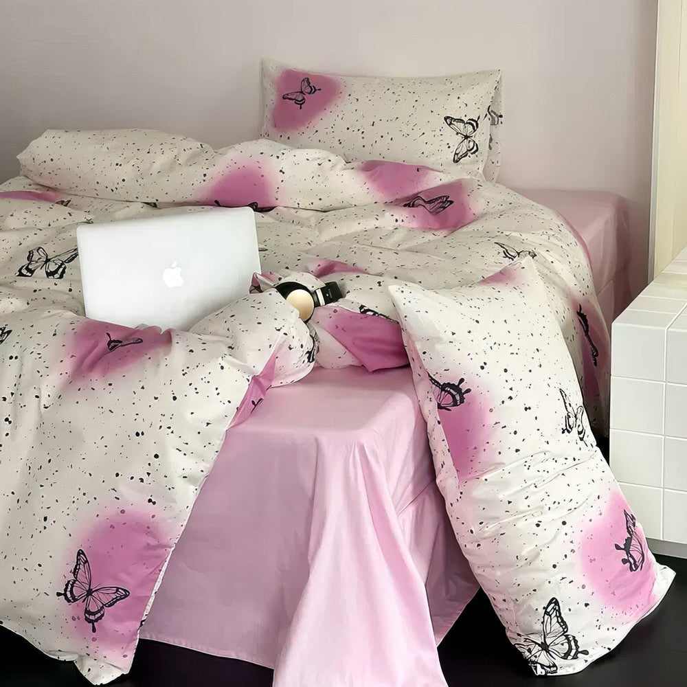 Vintage Butterfly Bedding Set — Cotton Duvet Cover for Bedroom Styling — Lifestyle 6