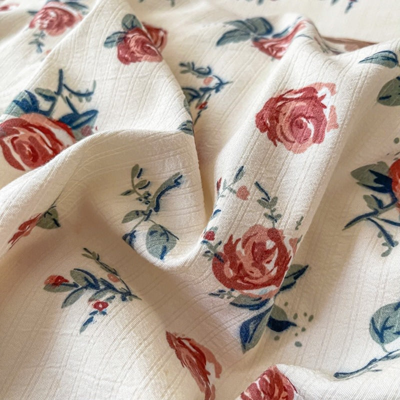Vintage Red Roses Bedding Set — Soft-Touch Cotton Duvet & Pillowcases — Lifestyle 1