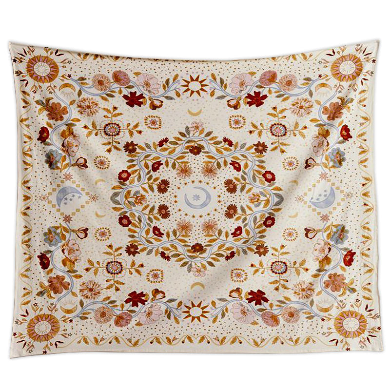 Vintage Floral Moon Mandala Tapestry — Considered Home Styling — Front view