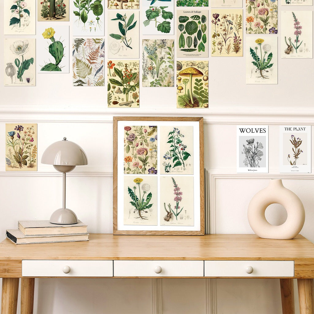 Vintage Herbal Wall Collage Cards Kit — Considered Home Styling — Detail