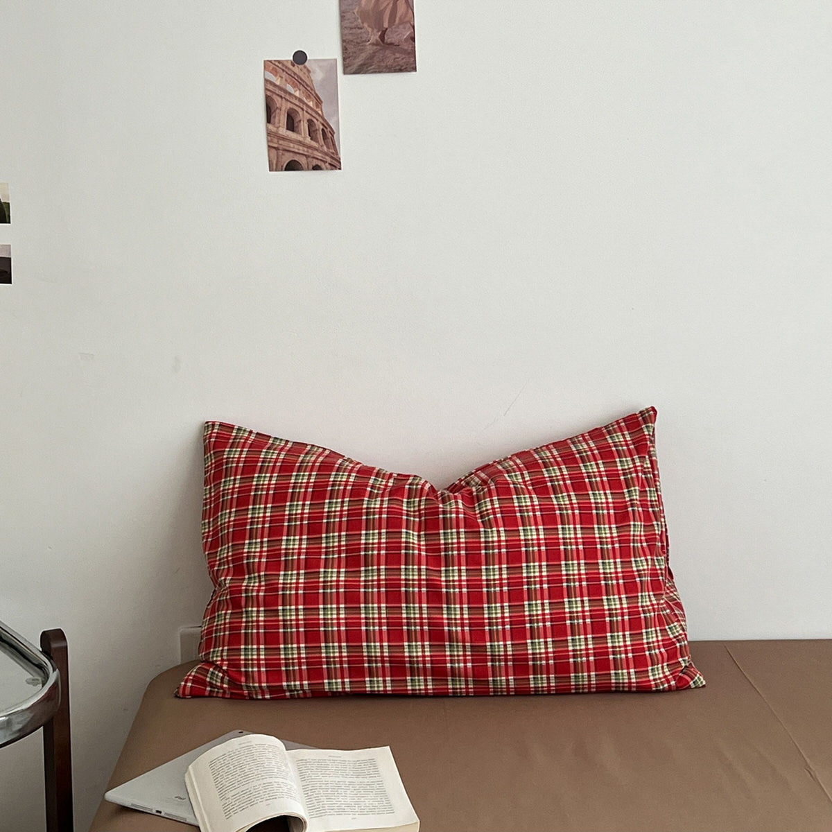 Red Plaid Bedding Set — Soft-Touch Cotton Duvet & Pillowcases — Lifestyle 4