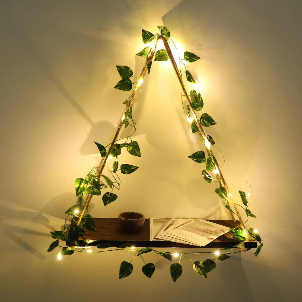 Hanging Shelf with Artificial Ivy LED-Strip Light — Detail