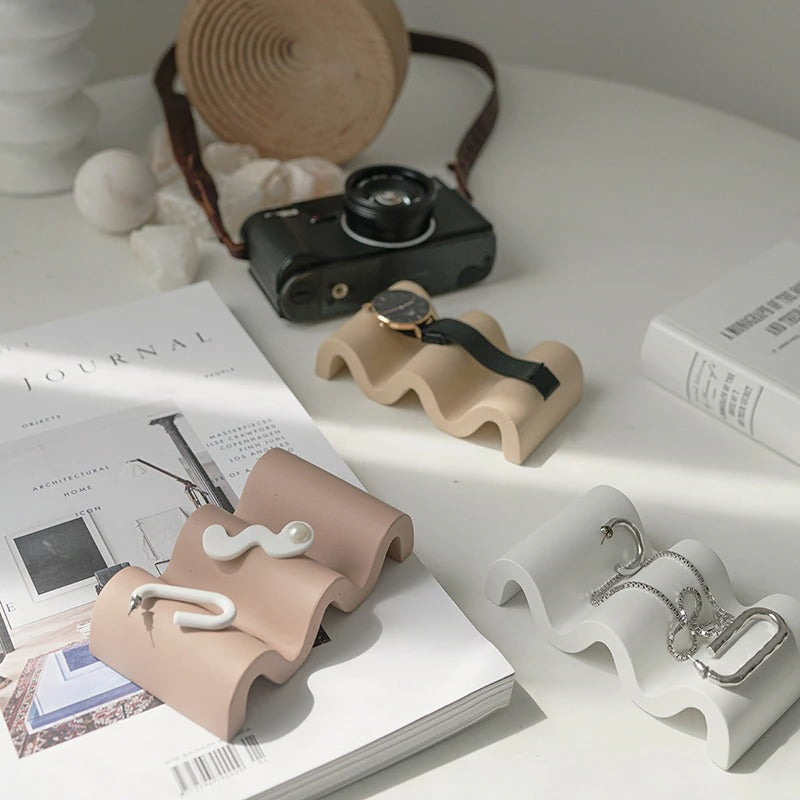 Wavy Ceramic Jewelry Organizer — Considered Home Styling — Detail