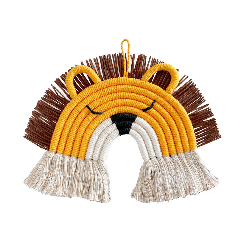 Weaved Rainbow Animals Wall Decor — Considered Home Styling — Front view