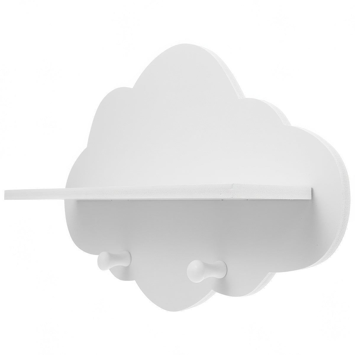 White Cloud Wall Shelf with Hooks — Considered Home Styling — Detail
