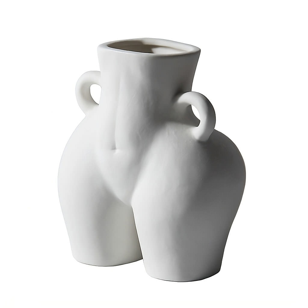 Wide Hips Ceramic Vase — Decorative Vase for Considered Styling — Front view