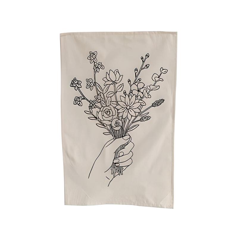 Outline Wild Flowers Mini Tapestry — Considered Home Styling — Front view