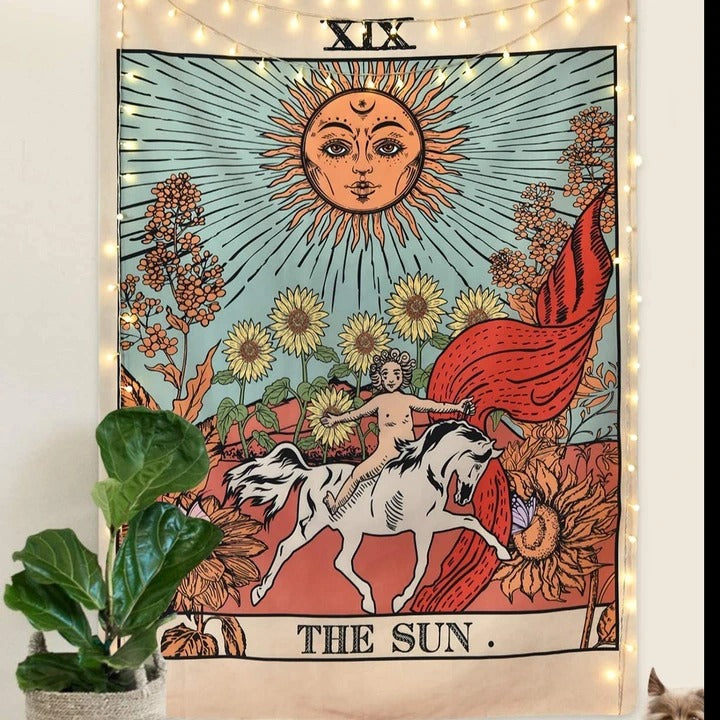 "The Sun" Tarot Colored Tapestry — Considered Home Styling