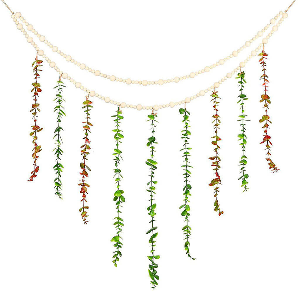 Wooden Beads With Vines Wall Decor — Considered Home Styling — Lifestyle 1