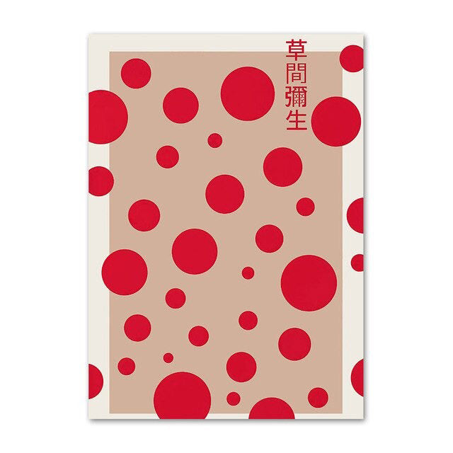 Black & Red Dotted Art Gallery Wall Canvas Posters — Considered Home Styling — Lifestyle 4