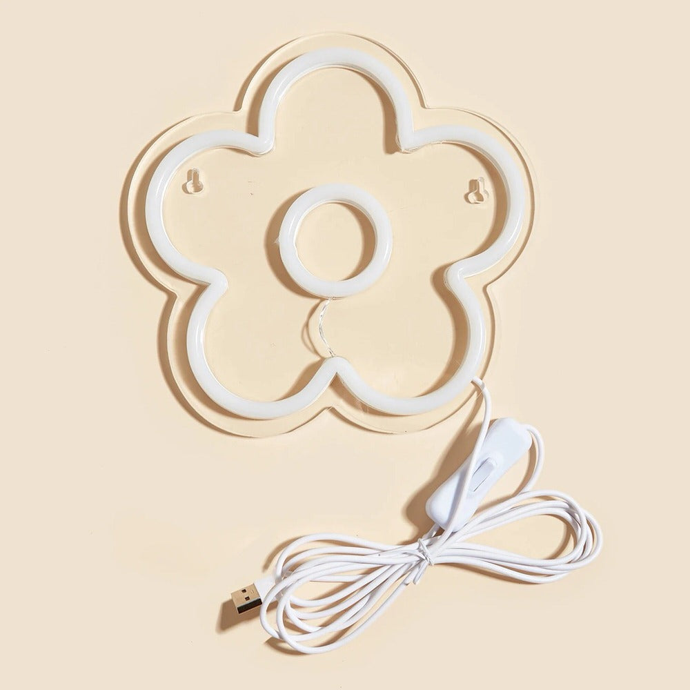 Yellow Flower LED Wall Neon Sign — Lifestyle 3